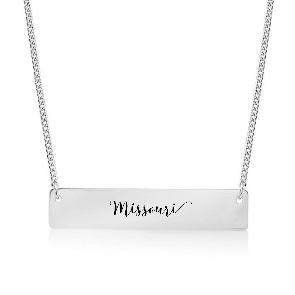 Silver Missouri Bar Necklace