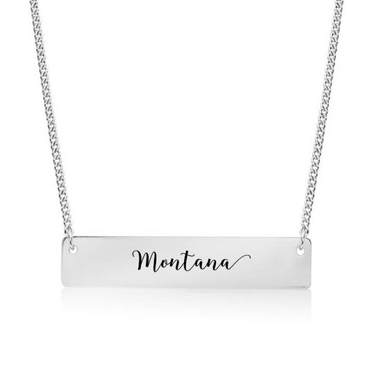 Silver Montana Bar Necklace