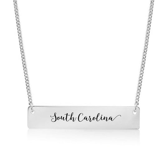 Silver South Carolina Bar Necklace