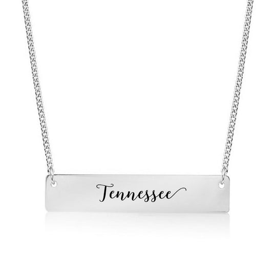 Silver Tennessee Bar Necklace