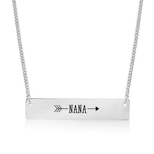 Silver Nana Arrow Bar Necklace