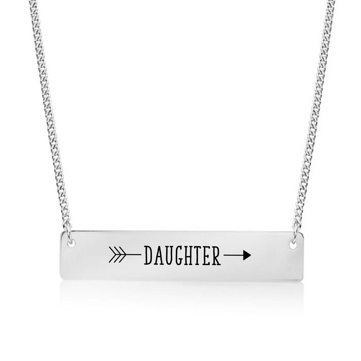 Silver Daughter Arrow Bar Necklace