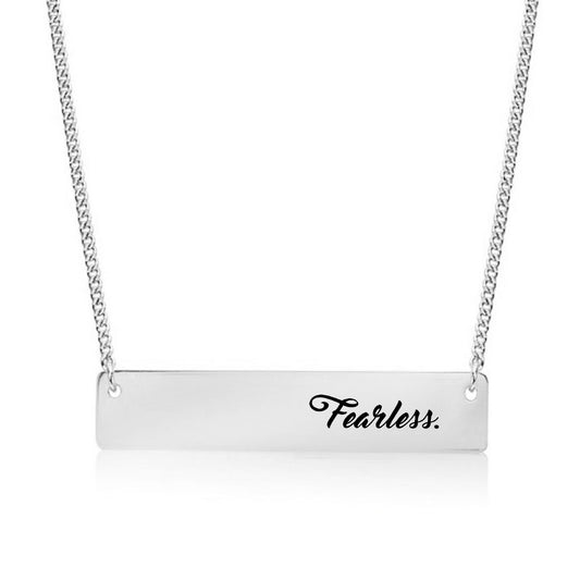 Silver Fearless. Bar Necklace
