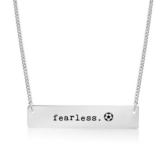 Silver Fearless - Soccer Bar Necklace