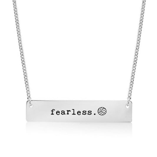 Silver Fearless - Volleyball Bar Necklace