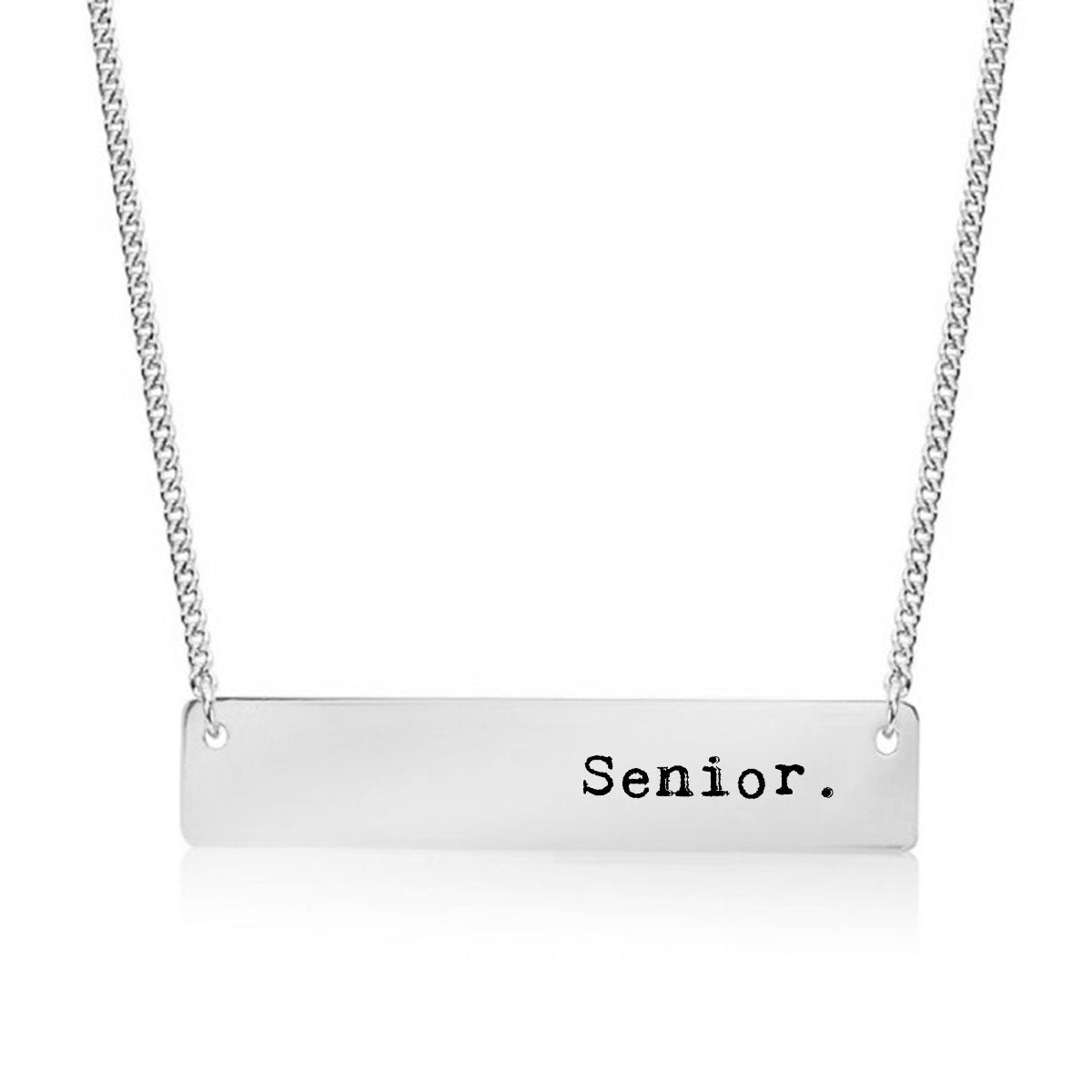 Silver Senior. Bar Necklace