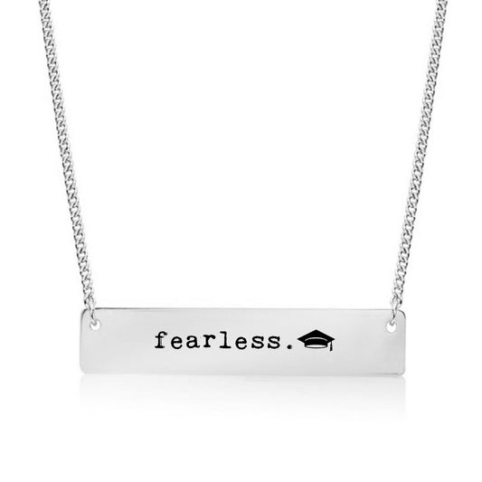 Silver Fearless - Graduate Bar Necklace
