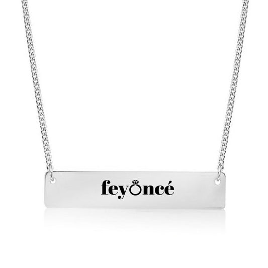 Silver Feyoncé Bar Necklace