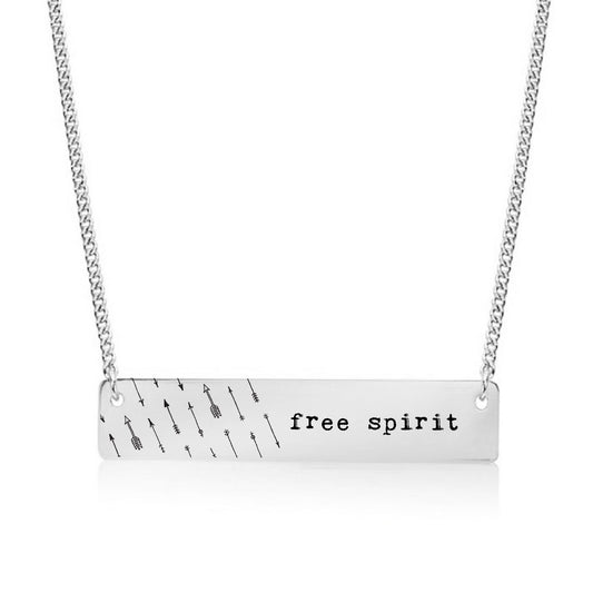 Silver Free Spirit Bar Necklace
