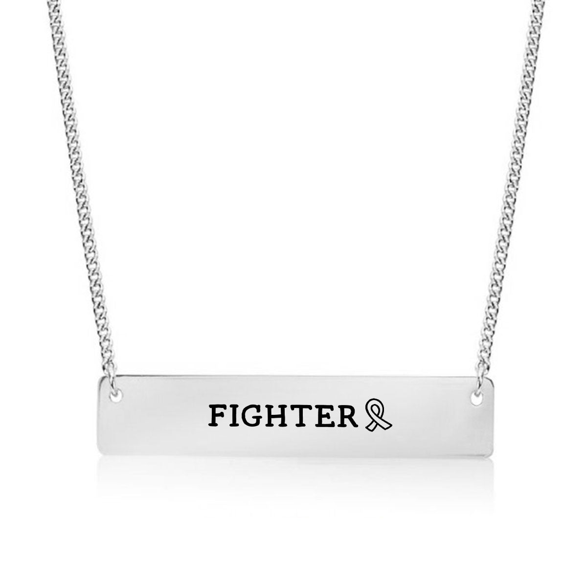 Silver Fighter Bar Necklace