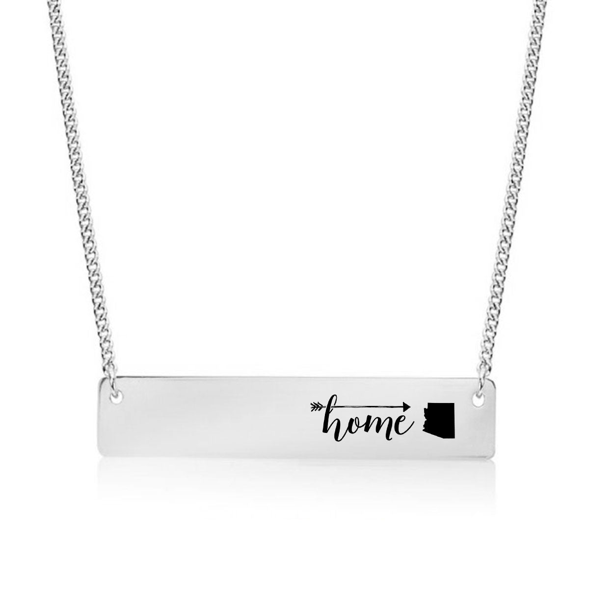 Silver Home is Arizona Bar Necklace