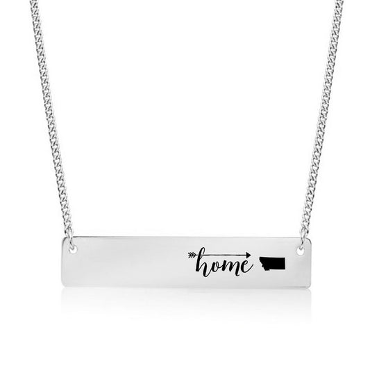 Silver Home is Montana Bar Necklace