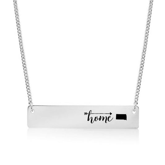 Silver Home is South Dakota Bar Necklace