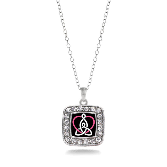 Silver iPack Square Charm Classic Necklace