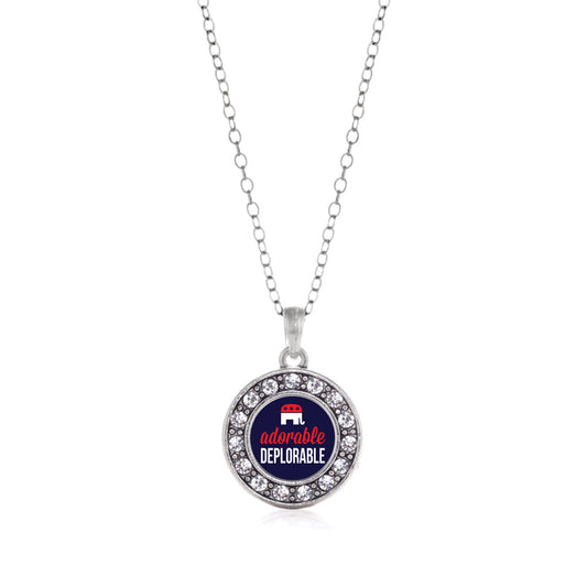 Silver Adorable Deplorable Circle Charm Classic Necklace