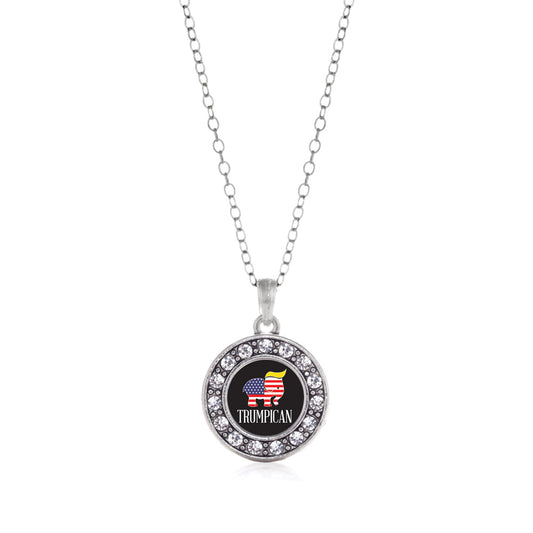 Silver Trumpican Circle Charm Classic Necklace