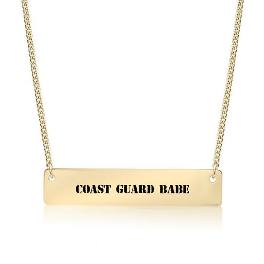 Gold Coast Guard Babe Bar Necklace