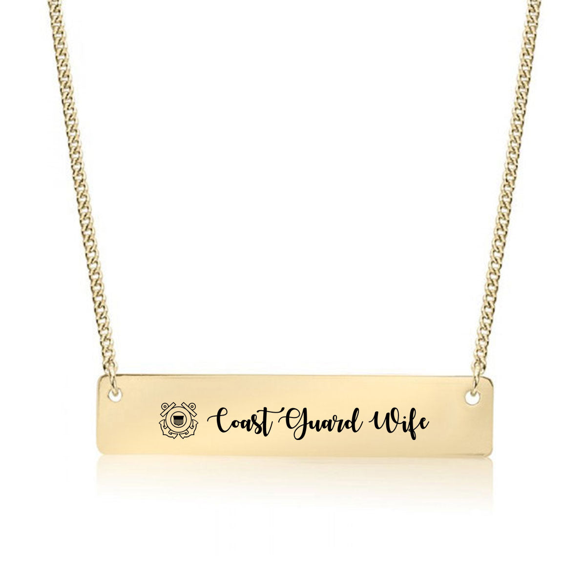 Gold Coast Guard Wife Bar Necklace