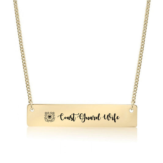 Gold Coast Guard Wife Bar Necklace