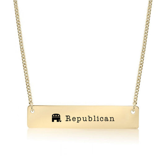 Gold Republican Bar Necklace