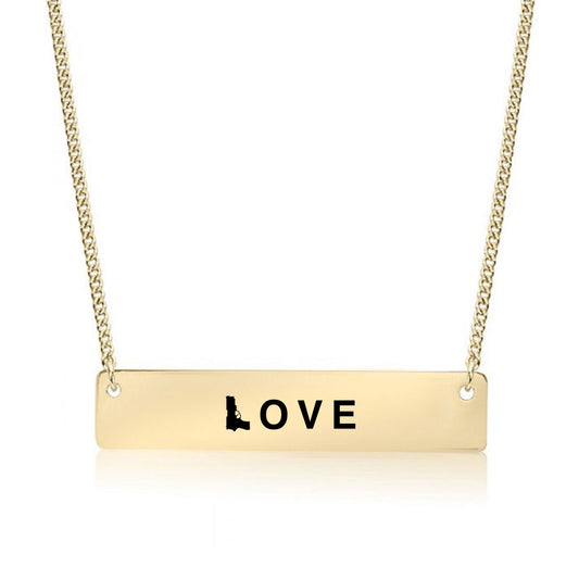 Gold Gun Love Bar Necklace