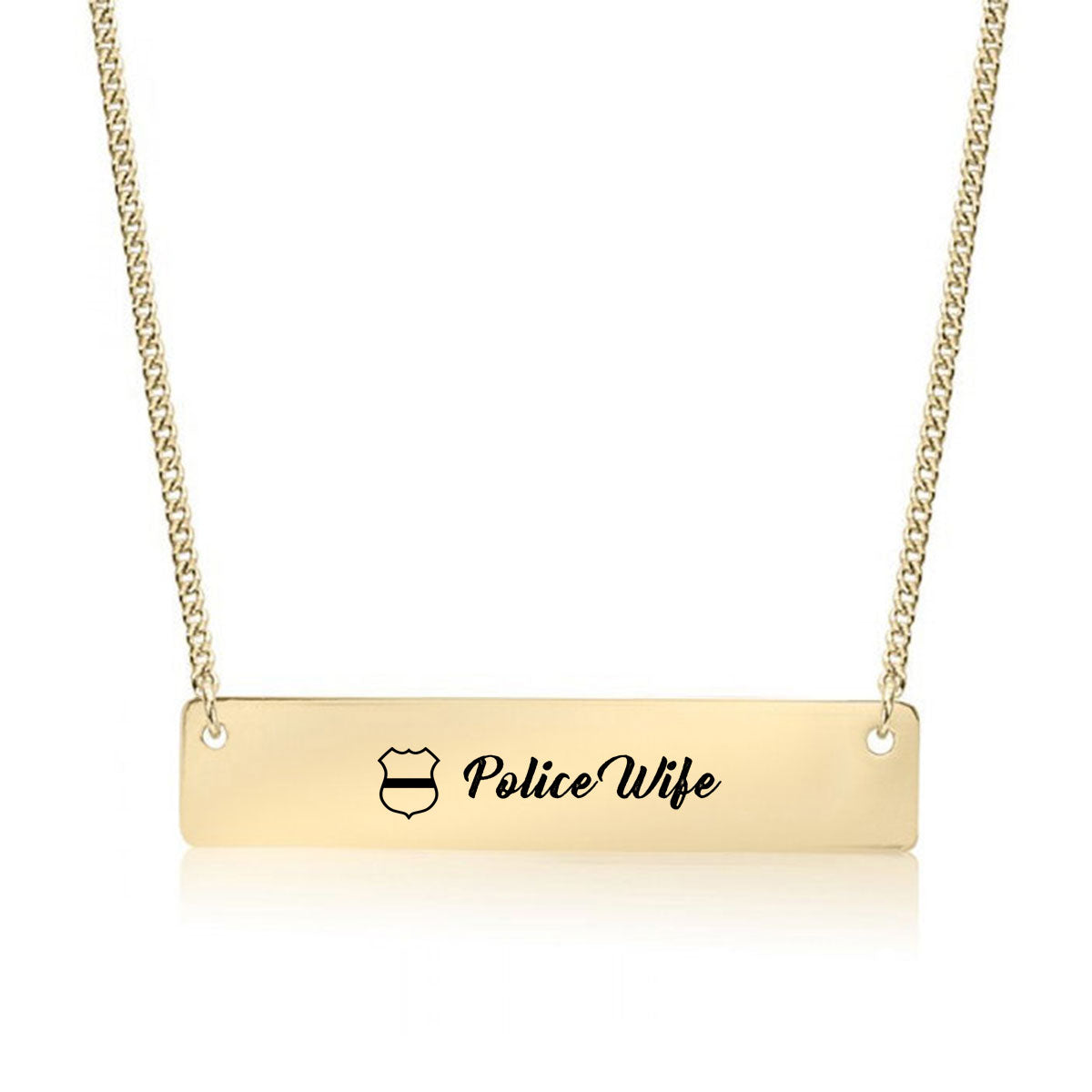 Gold Police Wife Bar Necklace