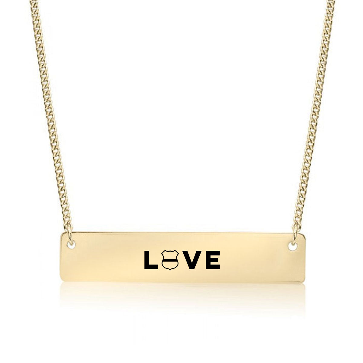 Gold Police LOVE Bar Necklace