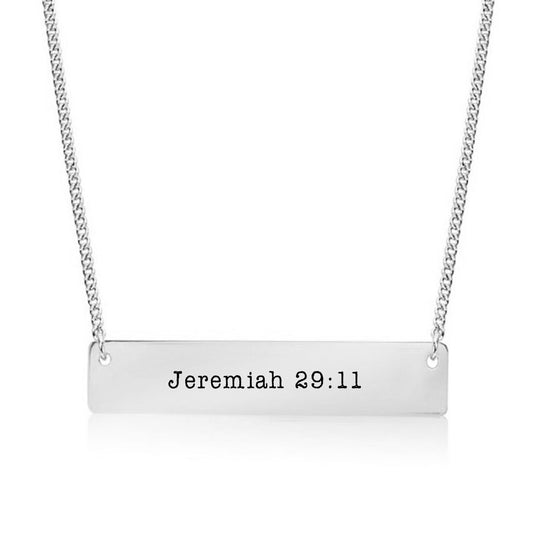 Silver Jeremiah 29:11 Bar Necklace