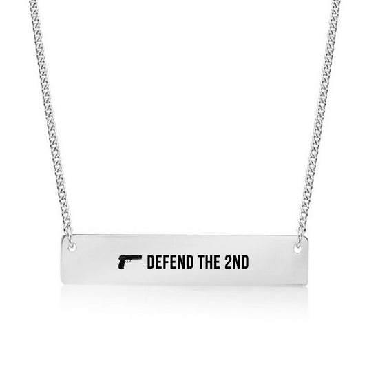 Silver Defend the 2nd Bar Necklace