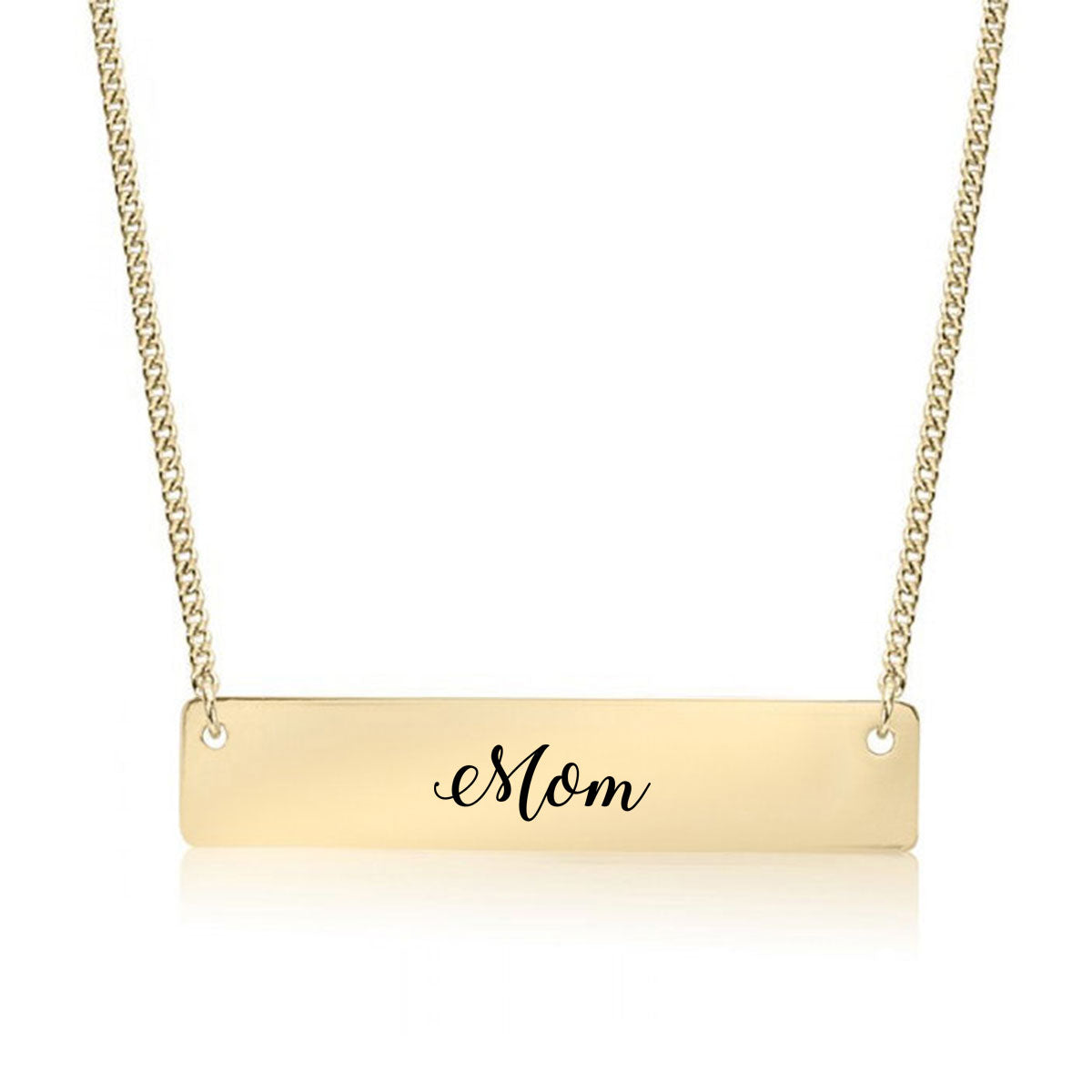 Gold Mom - Script Bar Necklace