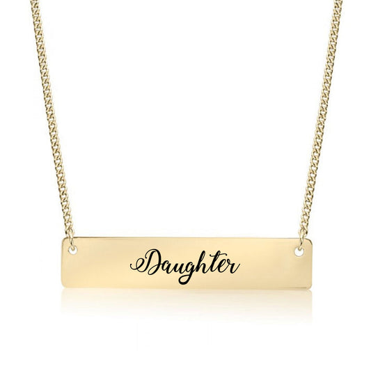 Gold Daughter - Script Bar Necklace