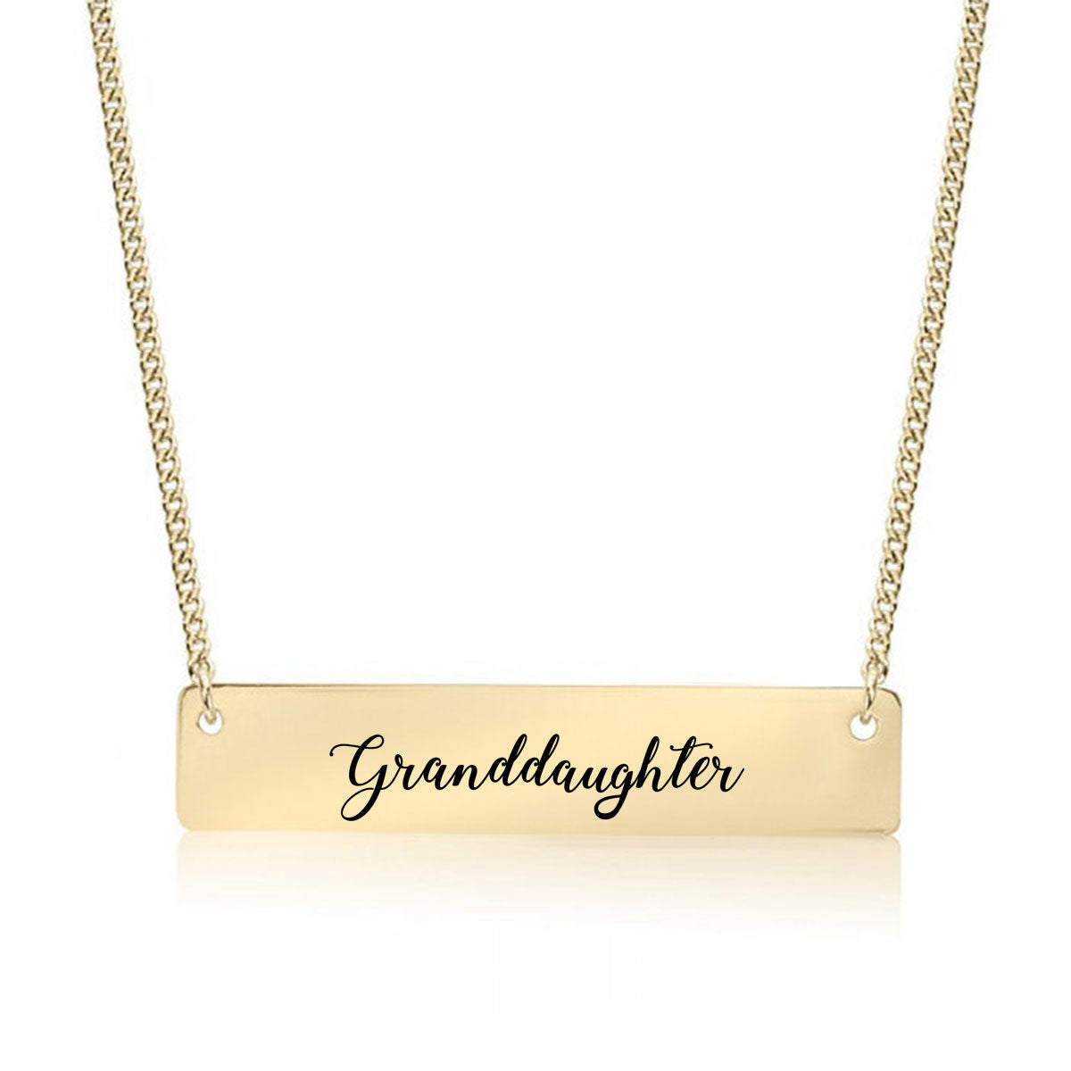 Gold Granddaughter - Script Bar Necklace