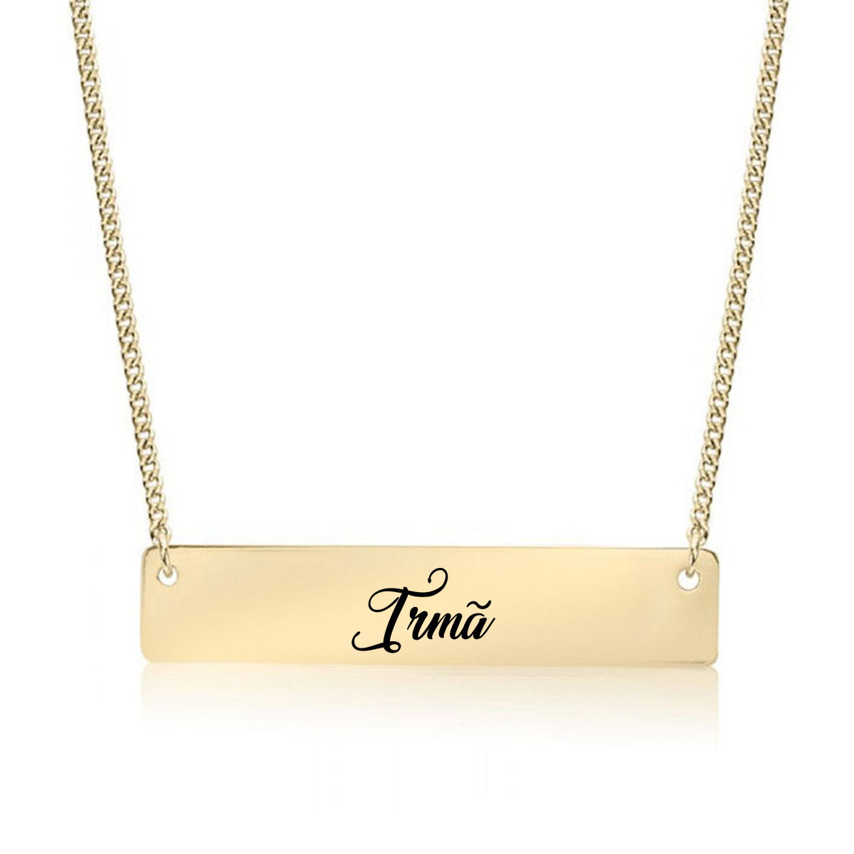 Gold Irmã (Sister in Portuguese) Bar Necklace