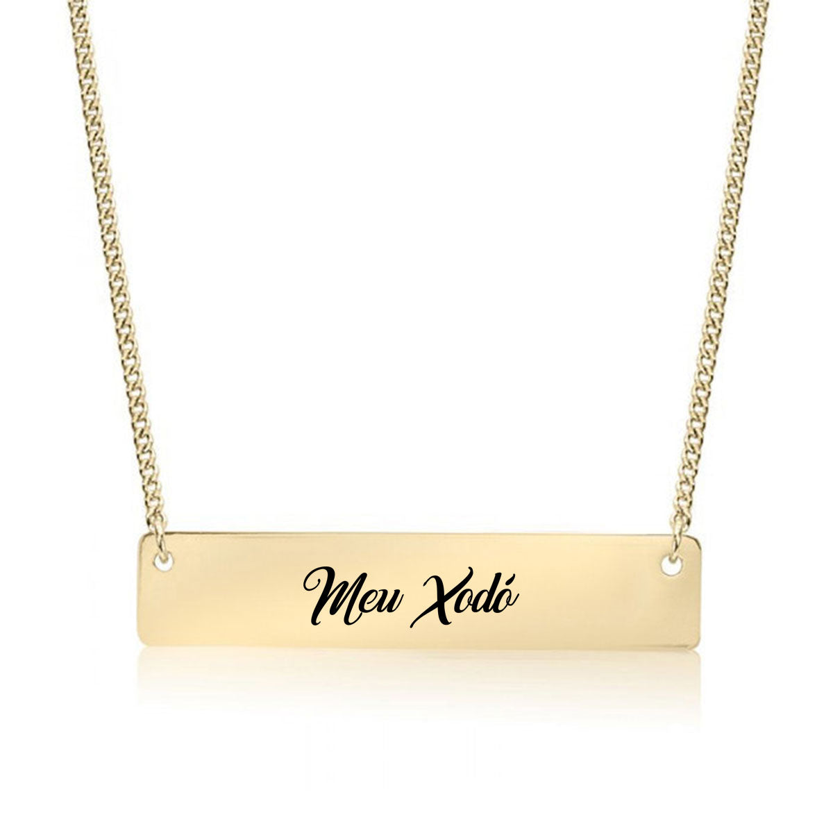 Gold Meu Xodó (My Love in Portuguese) Bar Necklace