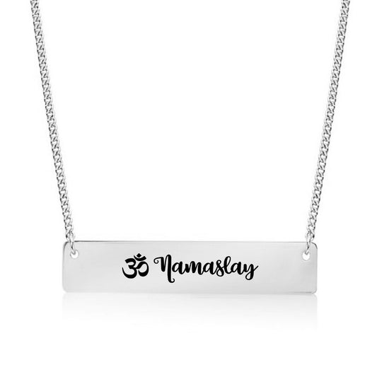 Silver Namaslay Bar Necklace