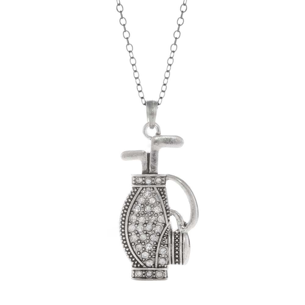 Silver Golf Charm Classic Necklace