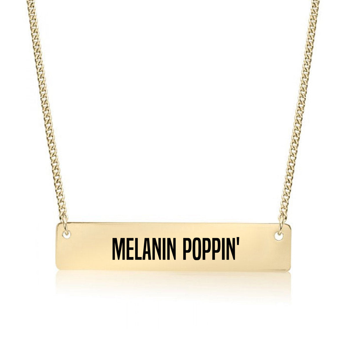 Gold Melanin Poppin Bar Necklace