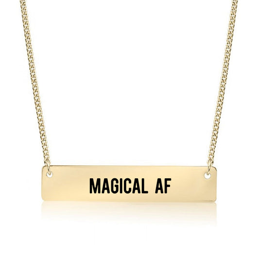 Gold Magical AF Bar Necklace