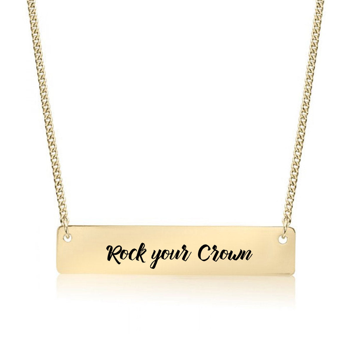 Gold Rock your Crown Bar Necklace