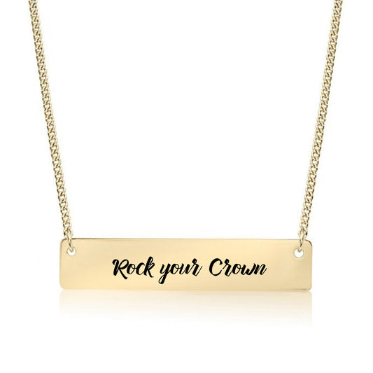 Gold Rock your Crown Bar Necklace