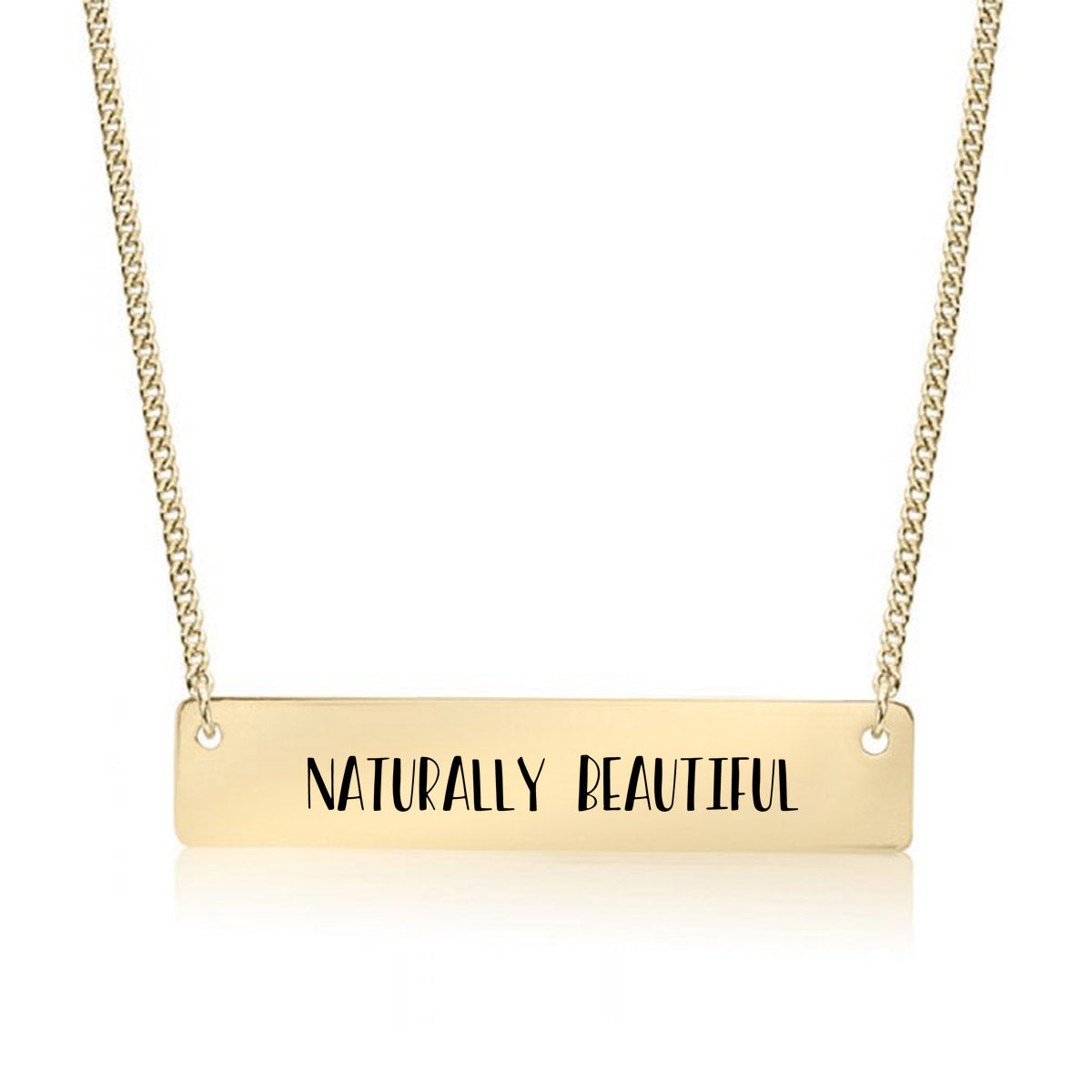 Gold Naturally Beautiful Bar Necklace