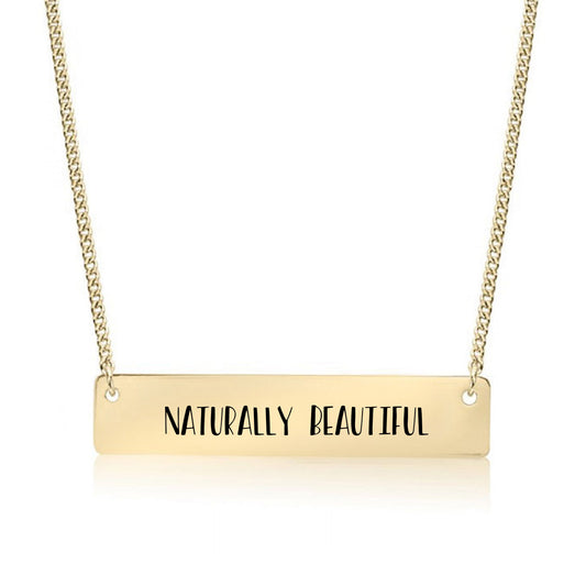 Gold Naturally Beautiful Bar Necklace