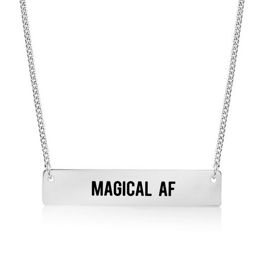 Silver Magical AF Bar Necklace