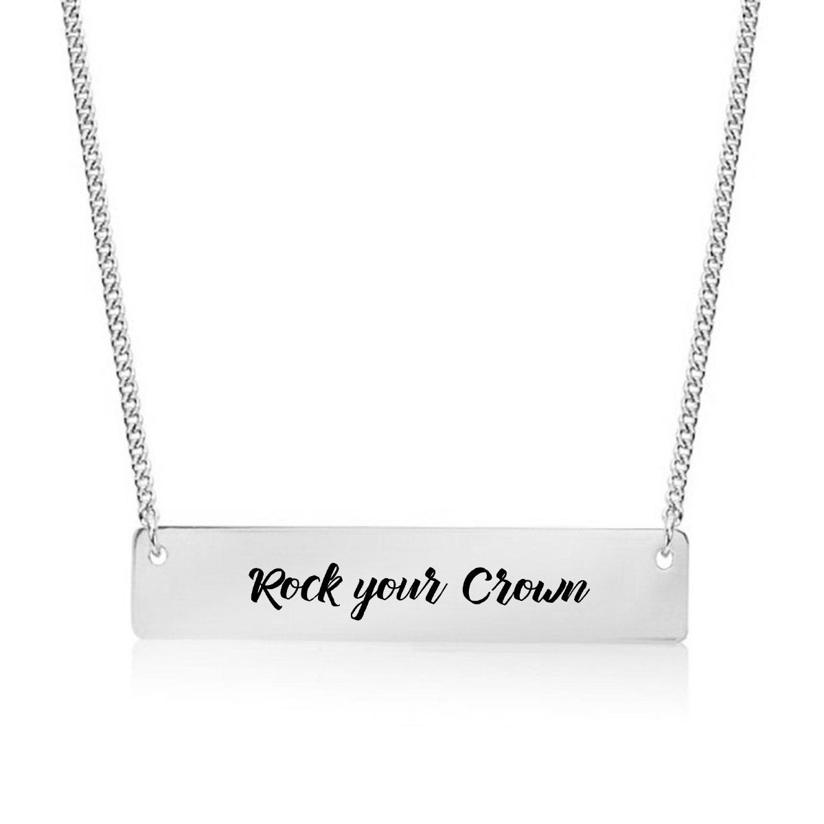 Silver Rock your Crown Bar Necklace