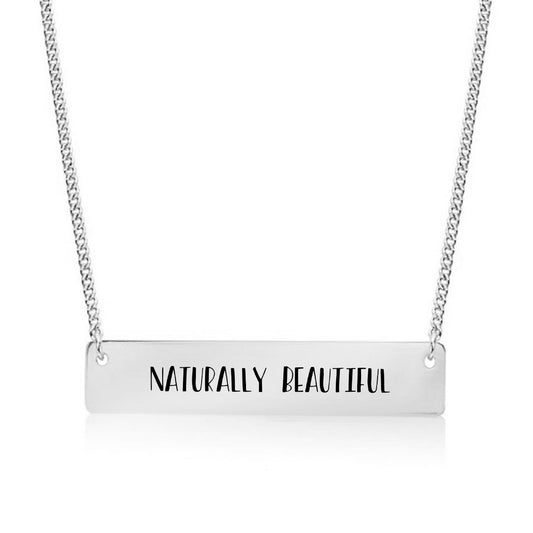 Silver Naturally Beautiful Bar Necklace