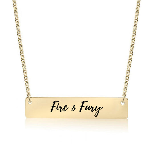 Gold Fire & Fury Bar Necklace