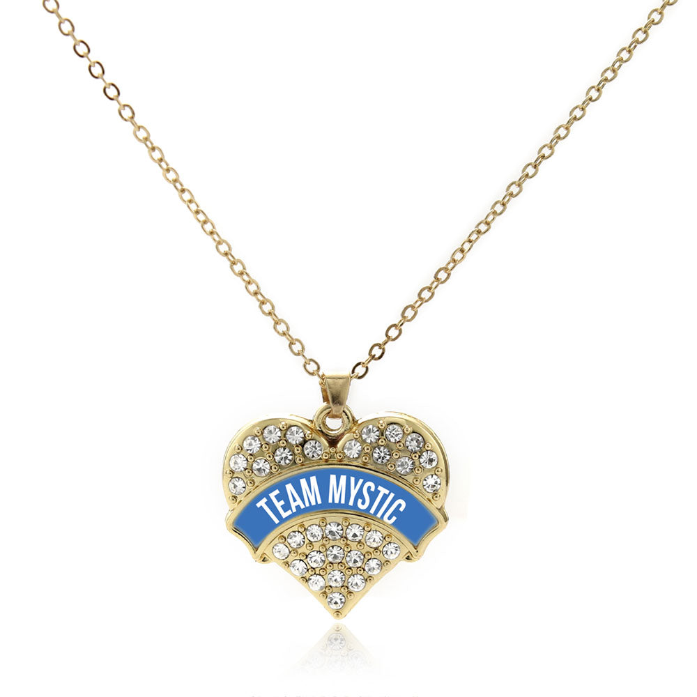 Gold Team Mystic Pave Heart Charm Classic Necklace