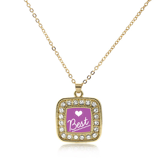 Gold Best Square Charm Classic Necklace