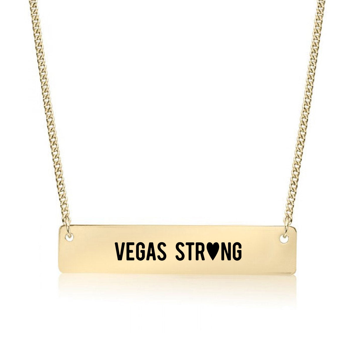 Gold Vegas Strong Bar Necklace