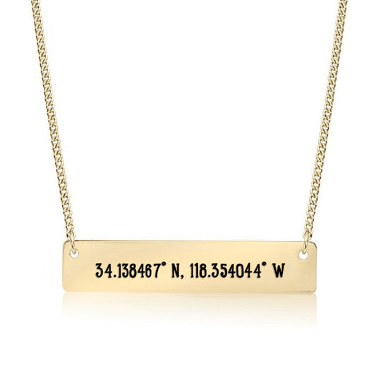 Gold The Wizarding World,CA - Coordinates Bar Necklace